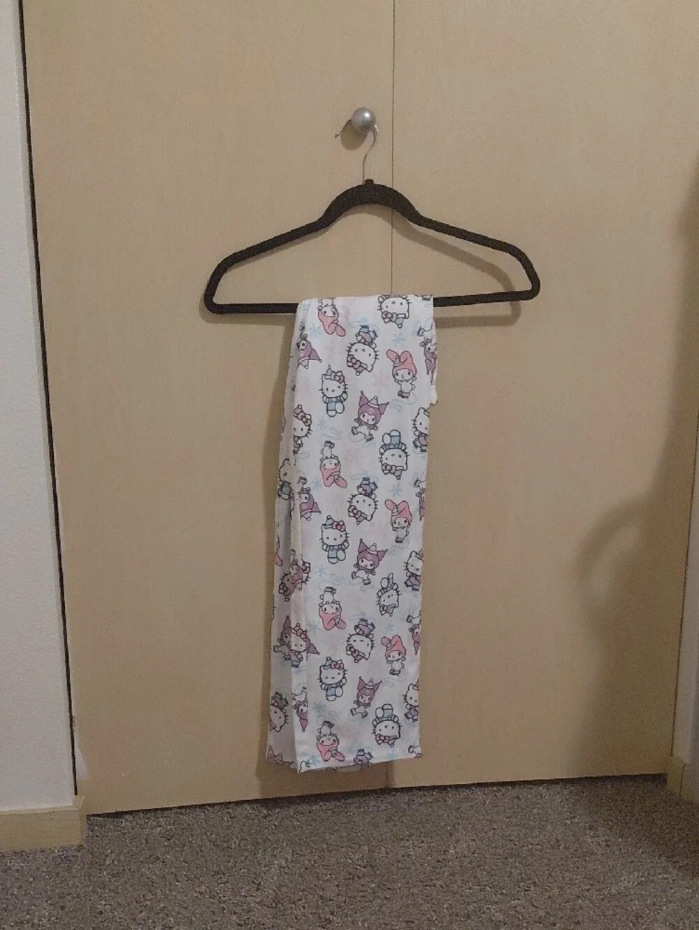Hello Kitty White Pajama Set with Pink and Light Blue Accents